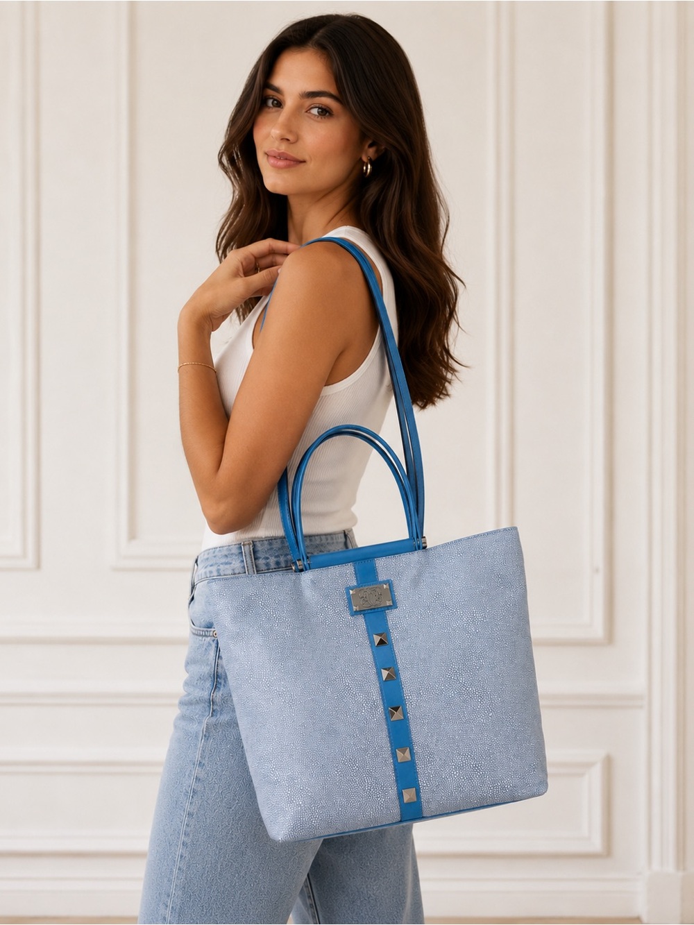 Sharif Legacy Stingray Leather Double Handle Tote